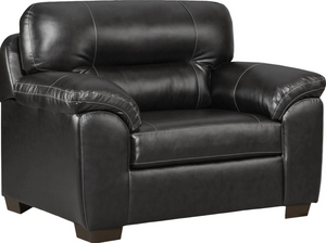 front view of the Affordable Furniture Black Austin Chair and a Half