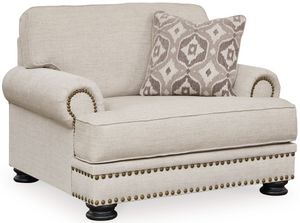 front view of the Benchcraft® Merrimore Linen Oversized Chair