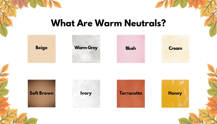 Infographic of some warm neutrals color squares