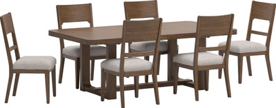 front view of the Signature Design by Ashley® Cabalynn 7-Piece Light Brown Dining Table Set