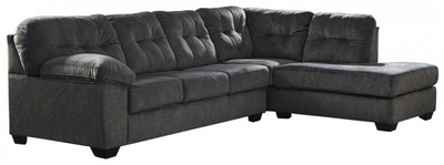 front view of the Signature Design by Ashley® Accrington 2-Piece Granite Right-Arm Facing Sofa Sectional and Chaise