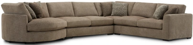 front view of the Parker House® The Bump 4-Piece Alistair Fossil Modular Sectional