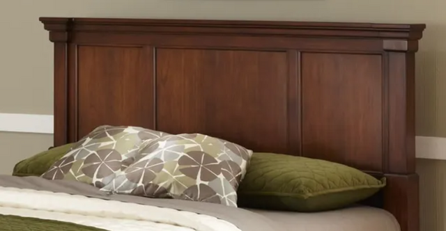 front view of a wooden king size headboard