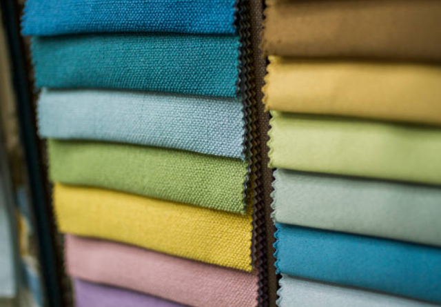 close view of polyester upholstery samples
