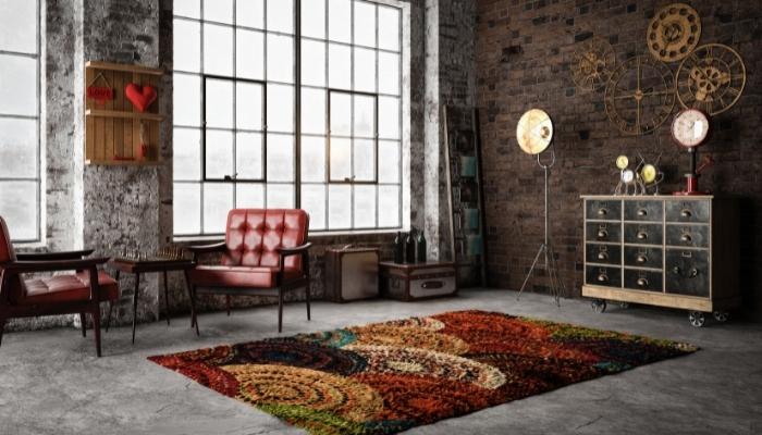 Industrial living room mixed with chic elements