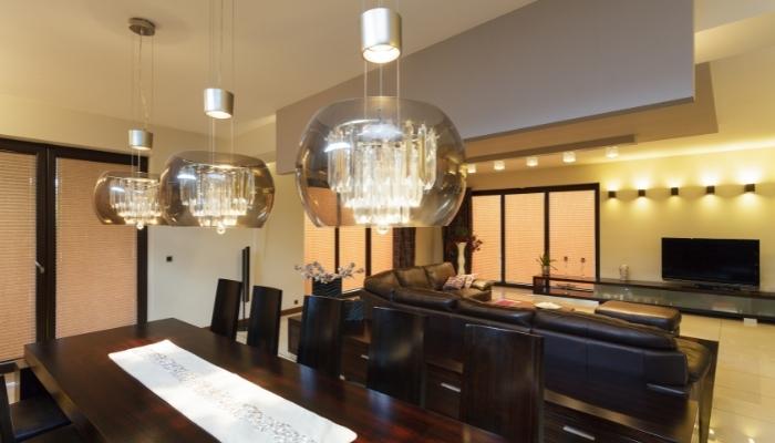 Home with lots of lighting choices