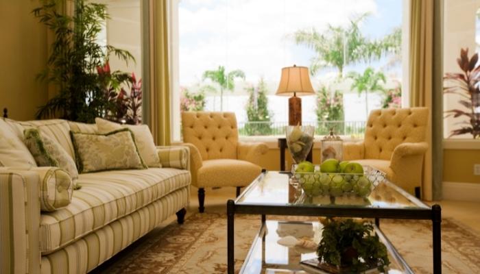 Living room with lots of accent pieces
