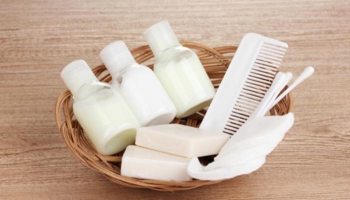 Welcome basket with extra toiletries