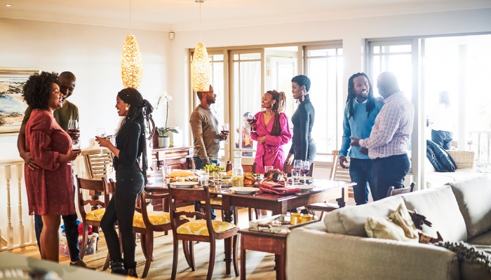 Family coming together for Thanksgiving