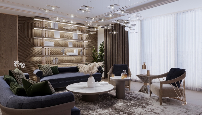 Living room with statement seating