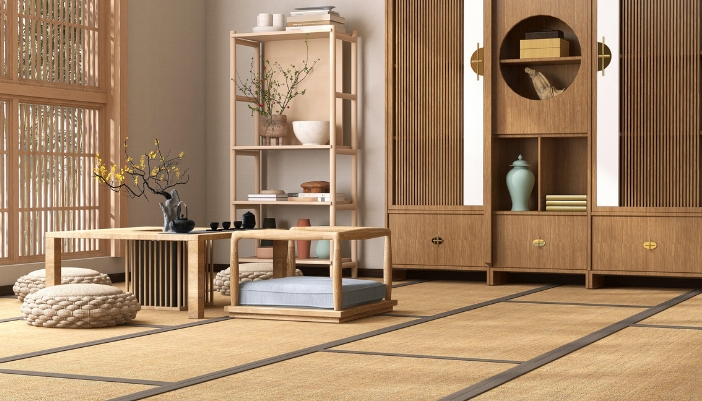 A Japanese minimalism inspired living room