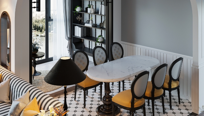 A European designed dining space