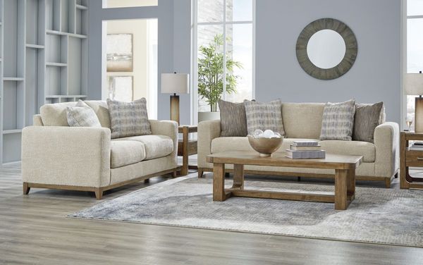 The Signature Design by Ashley Parklynn collection living room set with decor