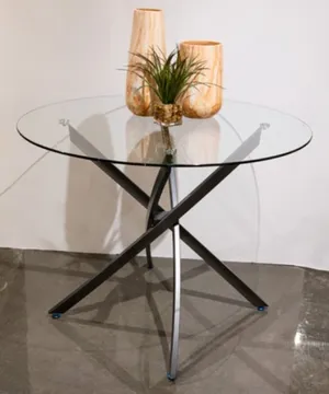 Front view of the Signature Design by Ashley Pharwynn pedestal table 