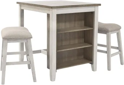 Credit: Signature Design by Ashley Front view of the Signature Design by Ashley Skempton 3-piece dining room set