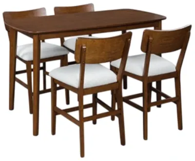 Credit: Signature Design by Ashley Front view of the Signature Design by Ashley Tameride 5-piece dining set
