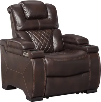 Front view of the Signature Design by Ashley Warnerton collection power recliner