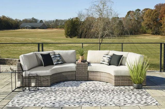 Signature Design by Ashley® Calworth 4-Piece Beige Outdoor Sectional Set