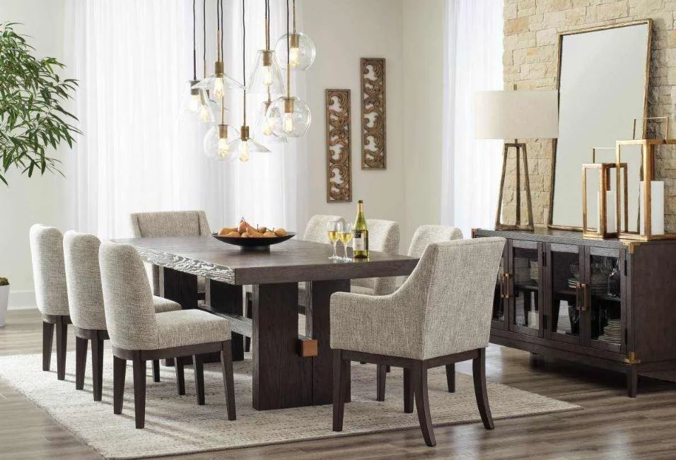 Signature Design 9 Piece Dark Brown Dining Set
