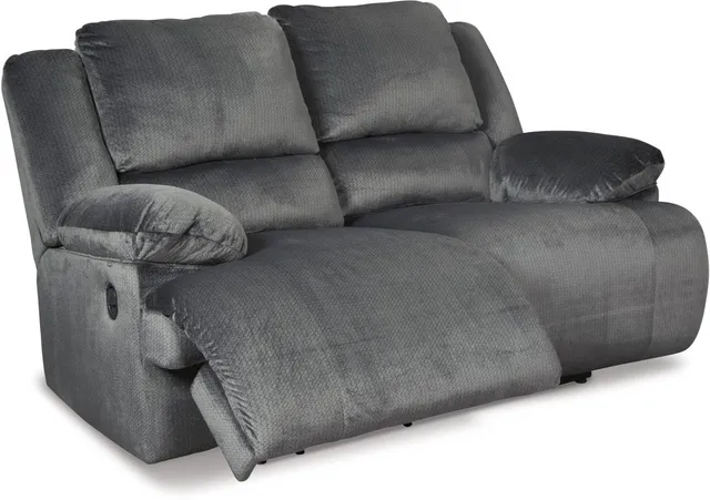 Signature Design Clonmel 3 Piece Charcoal Reclining Sectional