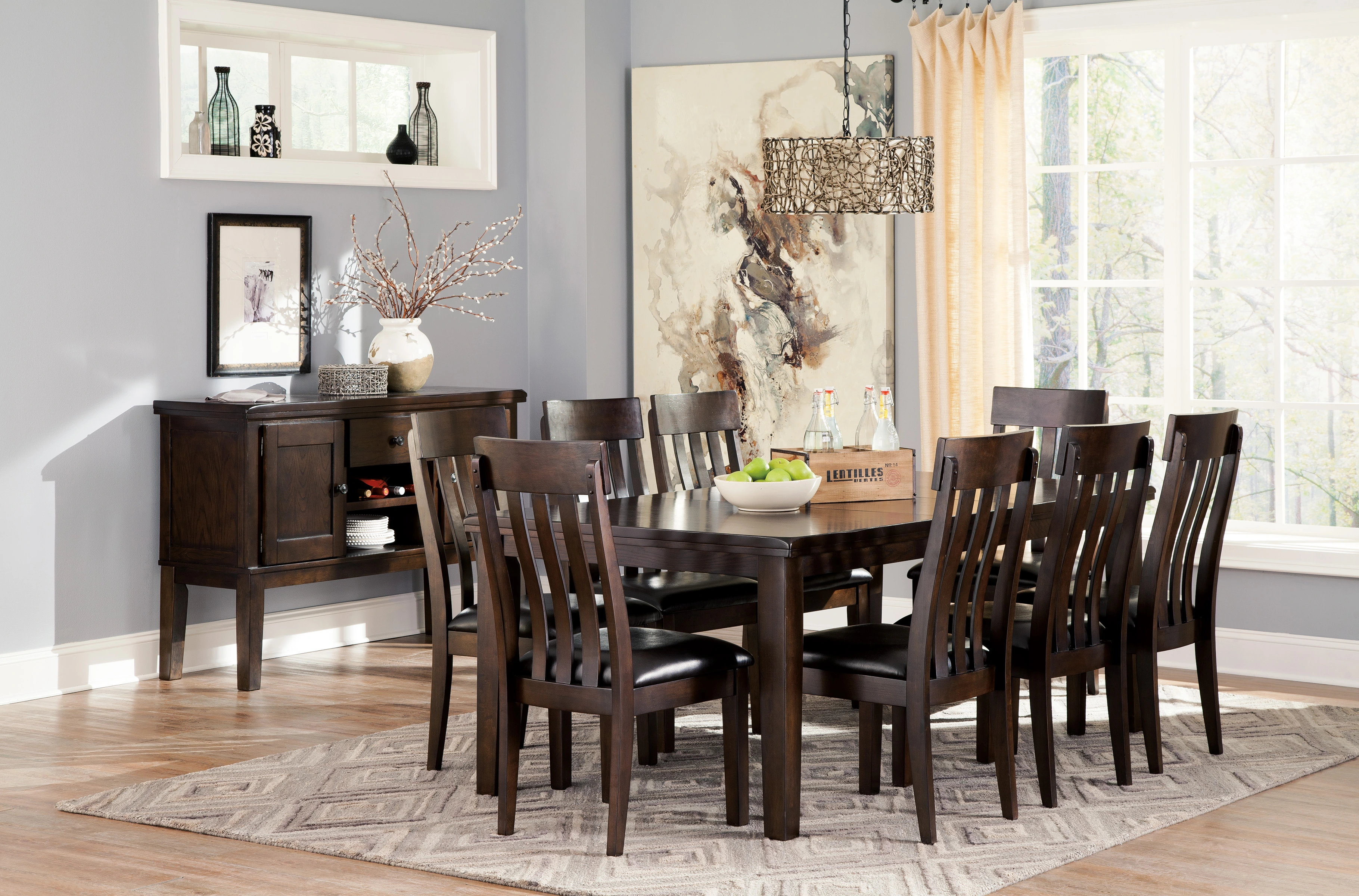 Signature Design 9 Piece Dark Brown Dining Set