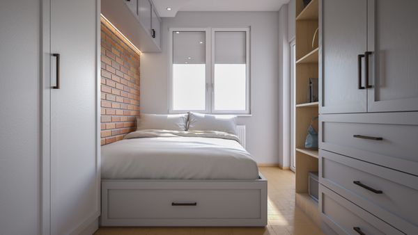 A cot bed with storage 