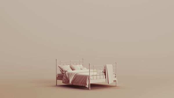 A graphic of a rose gold vintage bed frame 