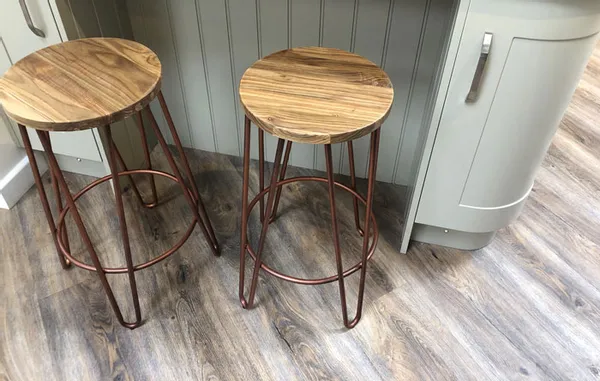Vinyl Flooring with Wood Bar Stools