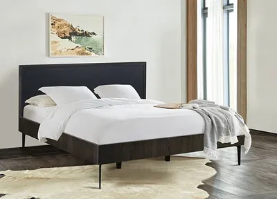 Armen Living Cross Dark Gray Platform Bed Frame