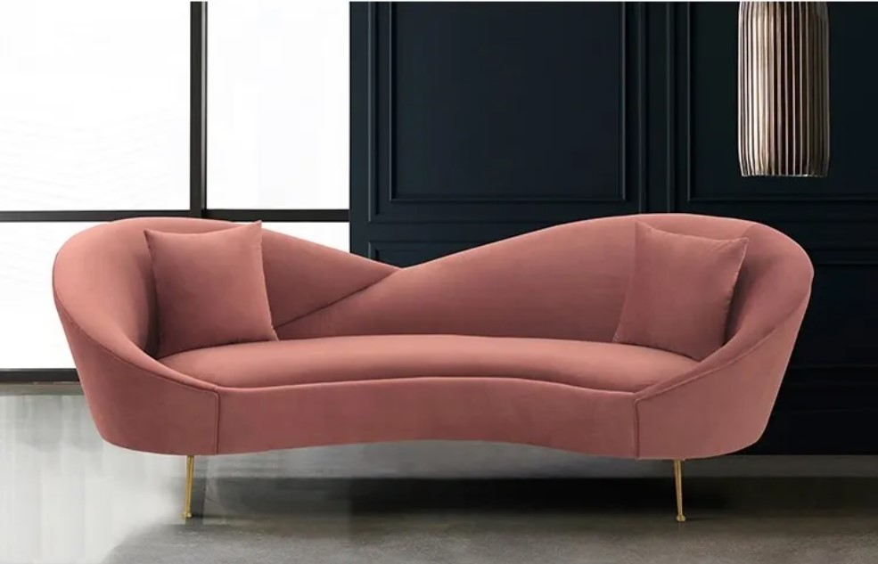 Armen Living Anabella Blush Upholstered Sofa