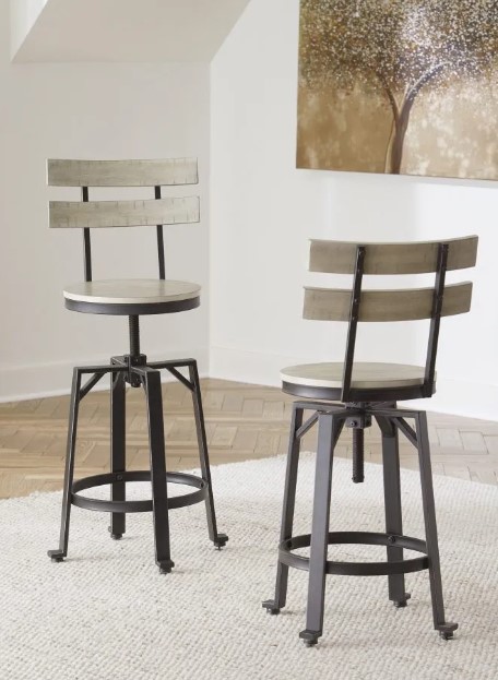 Signature Design by Ashley® Karisslyn Whitewash/Black Counter Height Bar Stool