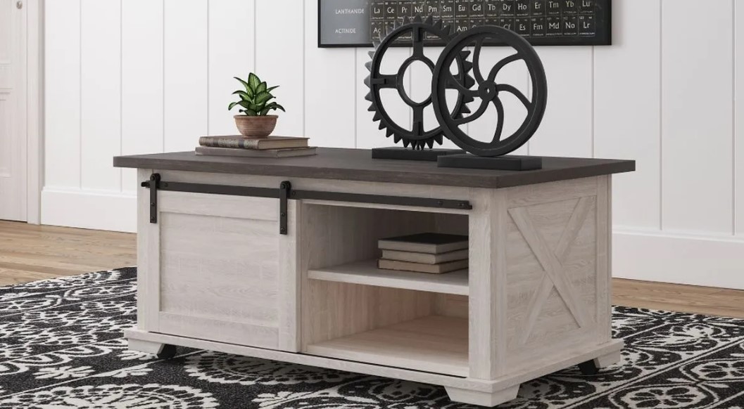 Farmhouse style coffee table with storage