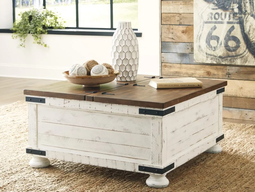 Signature Design by Ashley® Wystfield White/Brown Coffee Table with Storage