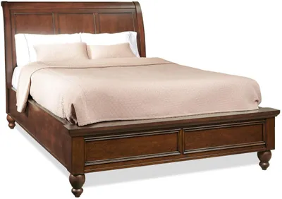 Credit: aspenhome Front view of the aspenhome Cambridge collection sleigh bed