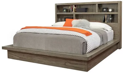 The aspenhome Modern Loft platform bed with décor 