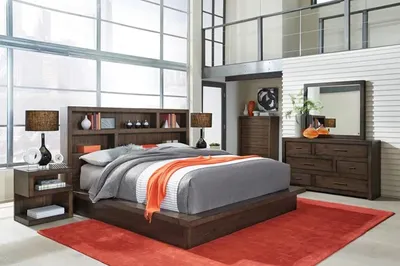 Aspenhome Modern Loft Brownstone Queen Bed