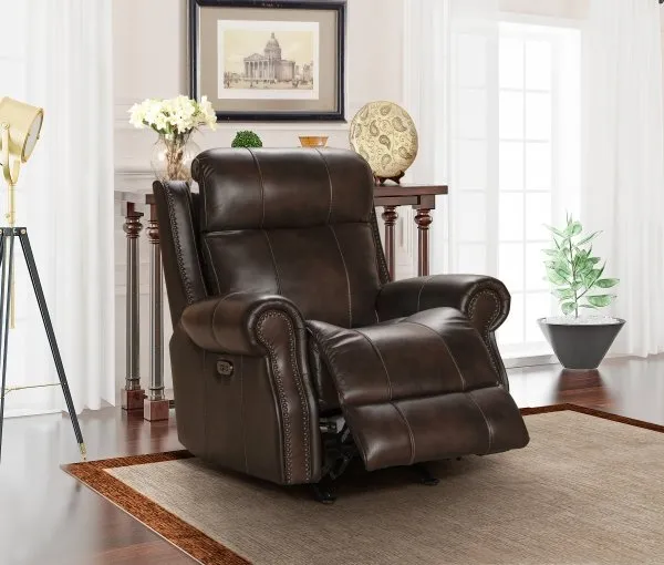 leather rocking chair in a modern living room