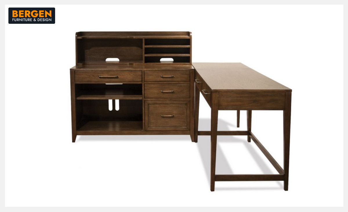 A Bergen Furniture & Design ad featuring an executive desk