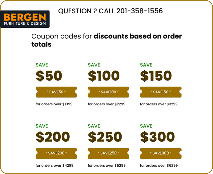 A Bergen Furniture & Design graphic detailing the furniture savings during holidays