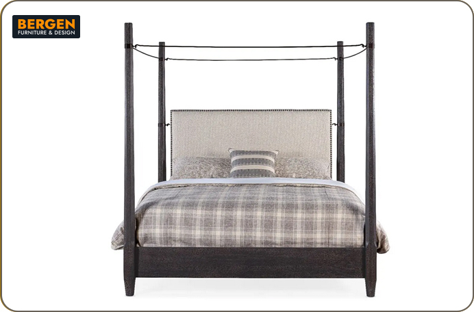 A Bergen Furniture & Design ad featuring a bed set