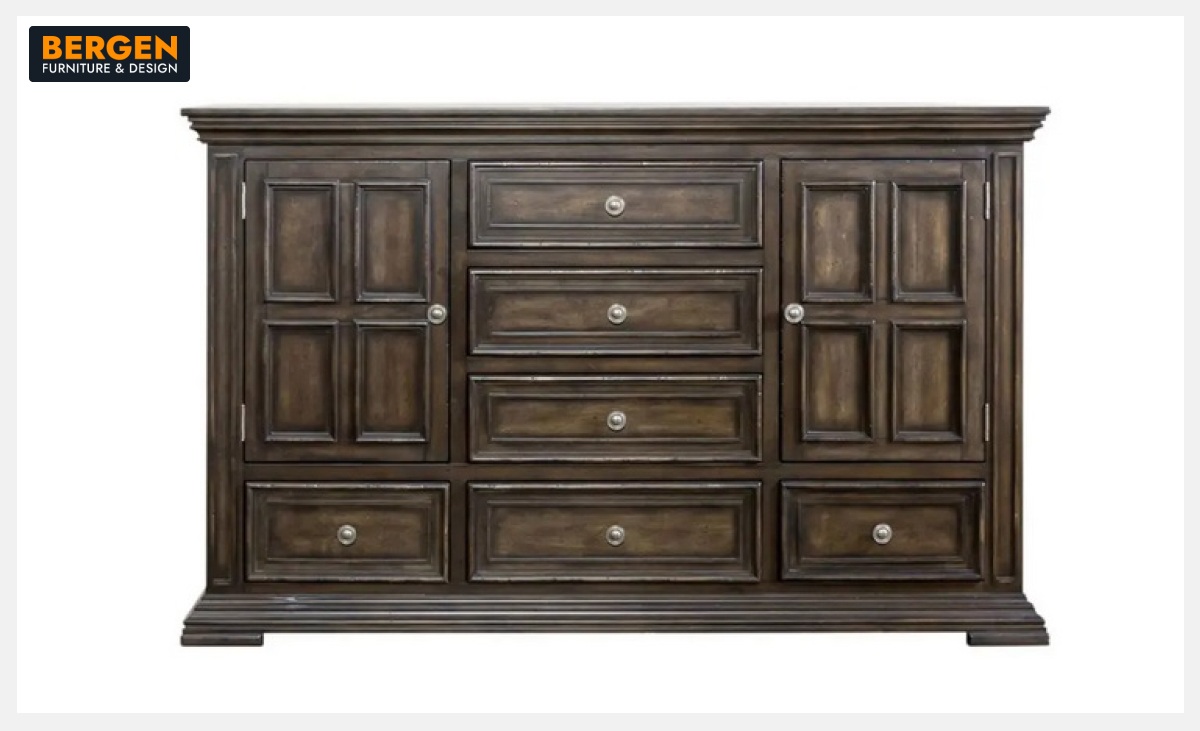 A traditional-style bedroom dresser
