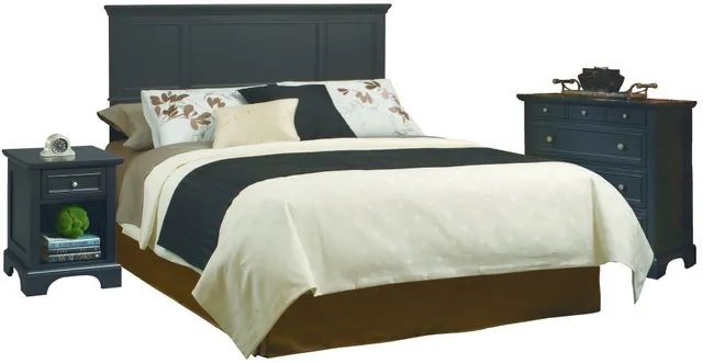 homestyles Ashford 3-Piece Black Queen Bedroom Set