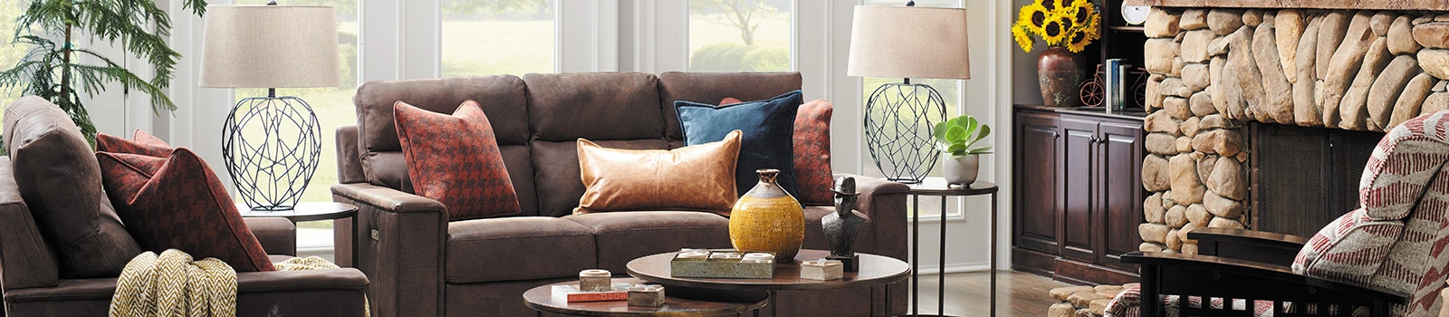 A living room featuring several La-Z-Boy furniture pieces 