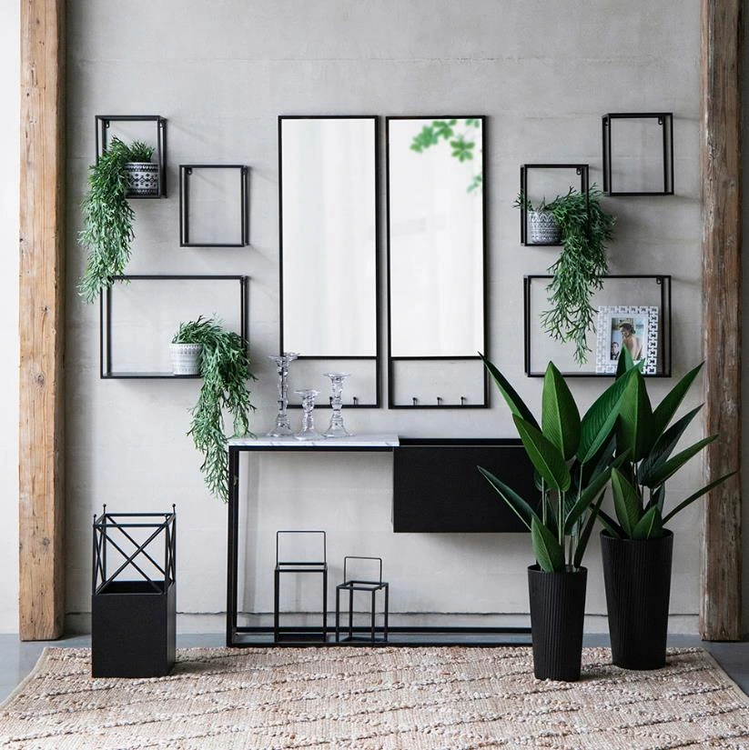 The A & B Home 13-piece black mirror set 