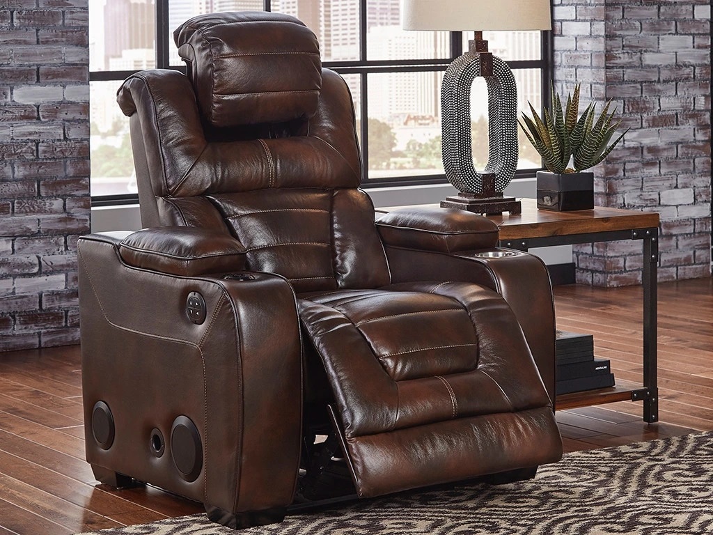 Corinthian Casabella power recliner featured in a modern living room 