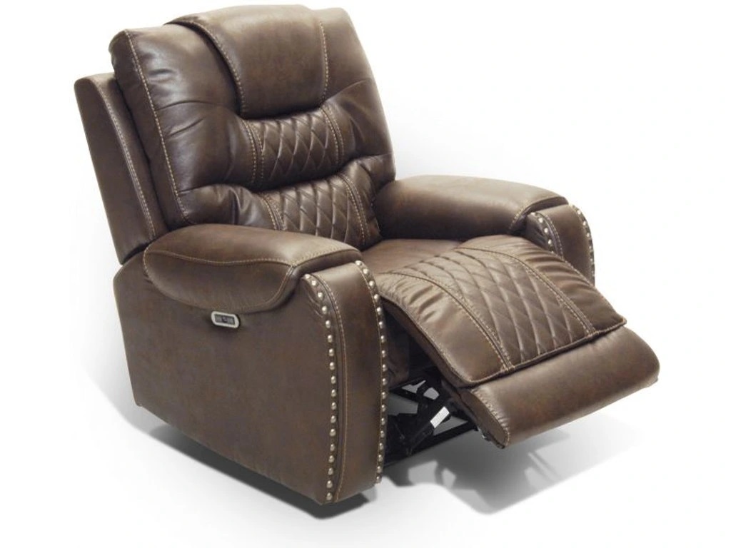 Side view of Corinthian Gazelle power recliner with footrest extended 