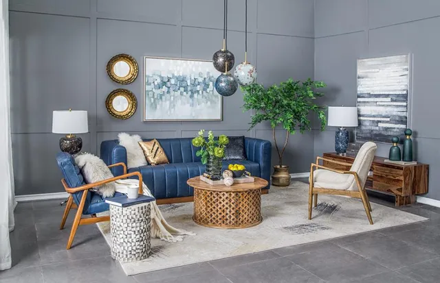 The A & B Home Kuhn leather sofa with matching collection armchairs 