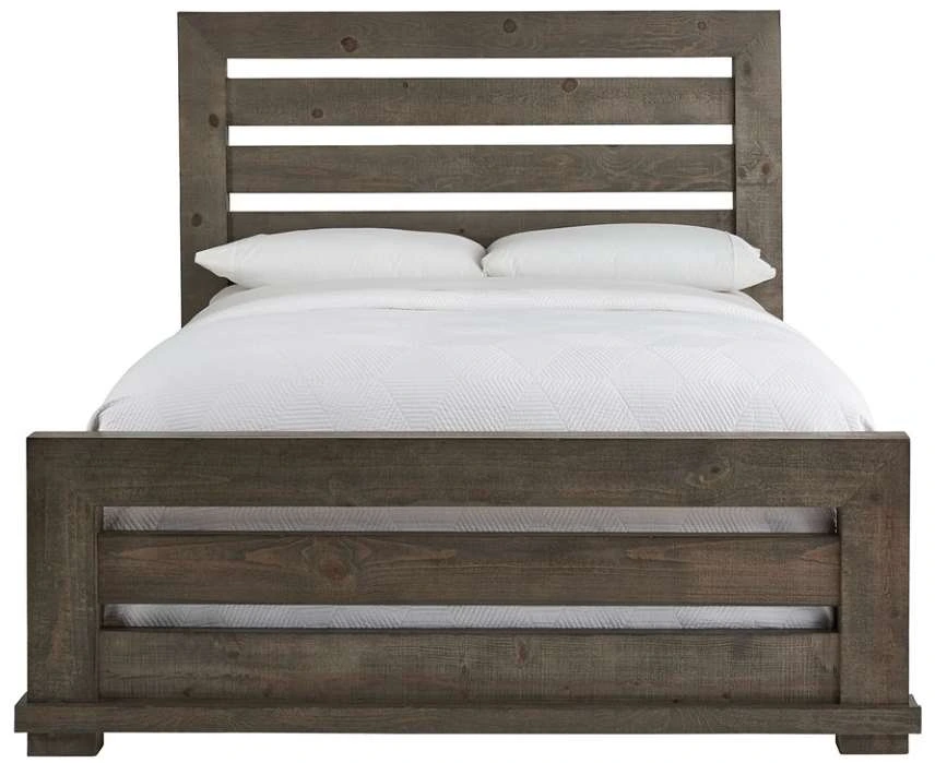 Front view of the Progressive Furniture Willow collection king-size bed frame 