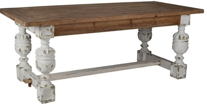Front view of the A & B Home farmhouse dining room table 