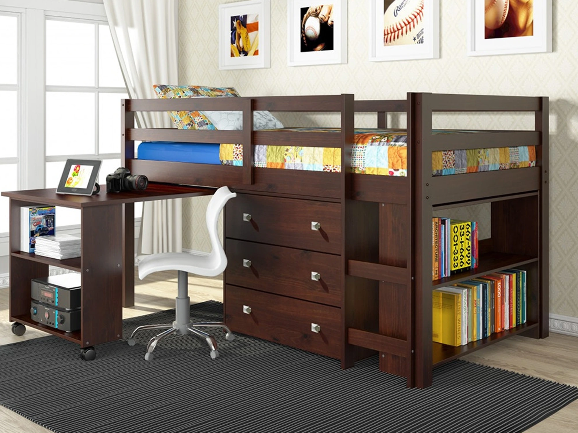 Front view of Donco  Trading Company Anthony collection loft bed